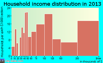 Fort Salonga household income distribution