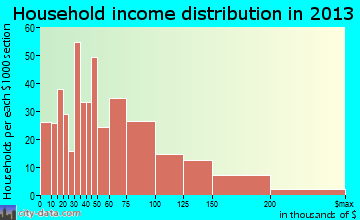Middle Island household income distribution