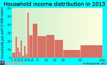 Pleasantville household income distribution