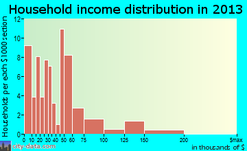 Woodridge household income distribution
