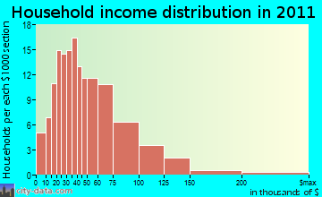 Pamelia household income distribution