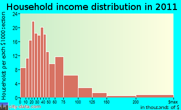Palatine household income distribution