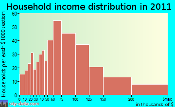 Chester household income distribution