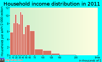 Clarksville household income distribution