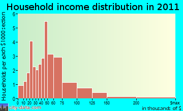 Bovina household income distribution