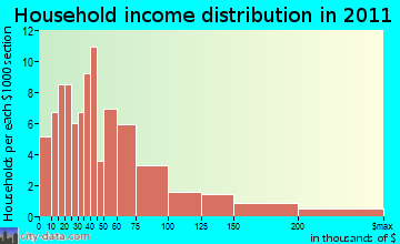 Jewett household income distribution