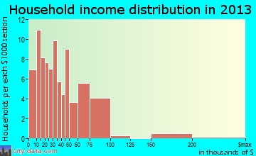 Bryson City household income distribution