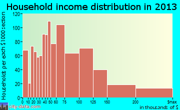 Wake Forest household income distribution