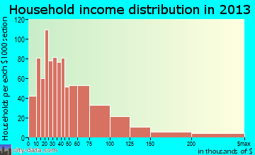 East Hemet household income distribution