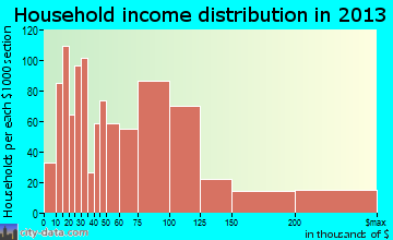 Williston household income distribution