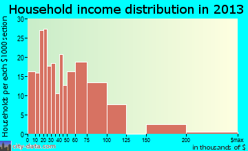 Coldwater household income distribution