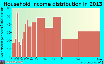 Hudson household income distribution