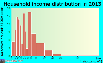 New Middletown household income distribution