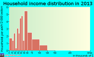 Portage household income distribution