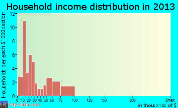 Thurston household income distribution