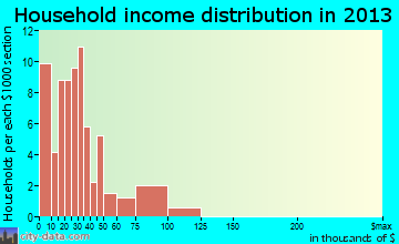 Langley household income distribution