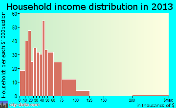 Tecumseh household income distribution