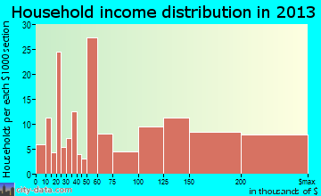 Las Flores household income distribution