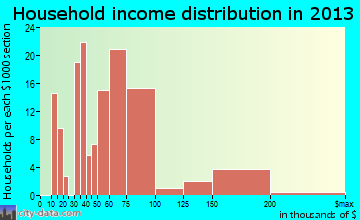 Treasure Lake household income distribution