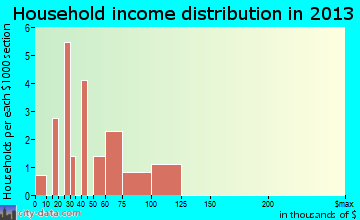 Worthville household income distribution