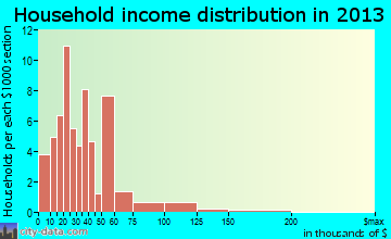 Lorain household income distribution
