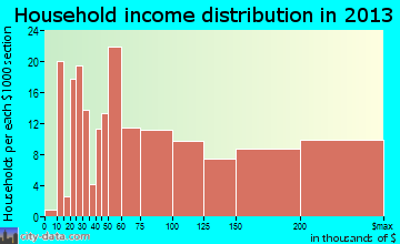 Blue Bell household income distribution