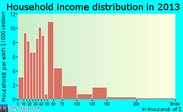 Bridgewater household income distribution