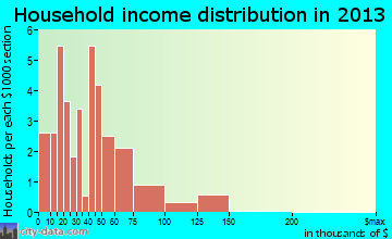 Bruin household income distribution