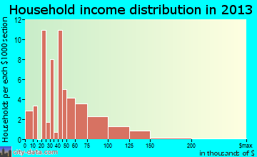 Snow Shoe household income distribution