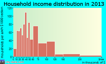 Riverbank household income distribution