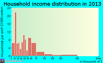 South Carthage household income distribution