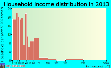 Woodbury household income distribution