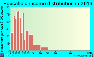 Aldine household income distribution