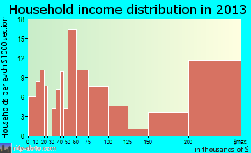 Barton Creek household income distribution