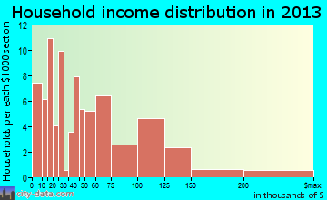 Brookside Village household income distribution