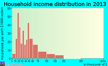 Burnet household income distribution