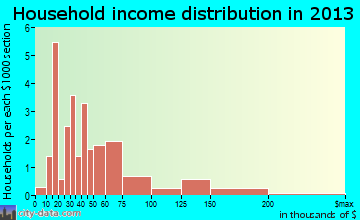 Burton household income distribution