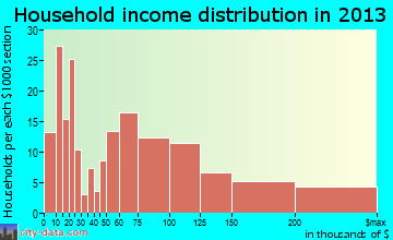 Castle Hills household income distribution