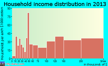 Cinco Ranch household income distribution