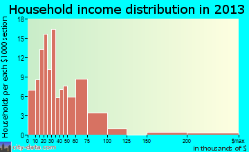 Clarendon household income distribution