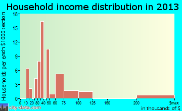 Deweyville household income distribution