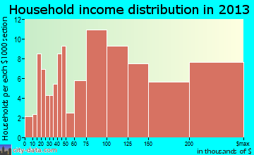 Double Oak household income distribution
