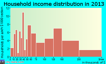 Hudson Oaks household income distribution