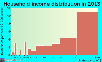 Hunters Creek Village household income distribution
