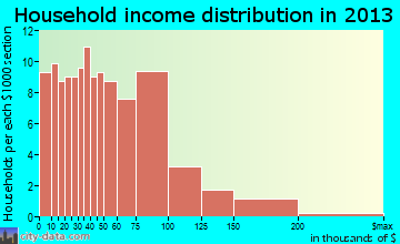 Jones Creek household income distribution