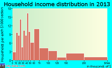 Jonestown household income distribution