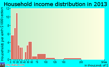 Los Indios household income distribution