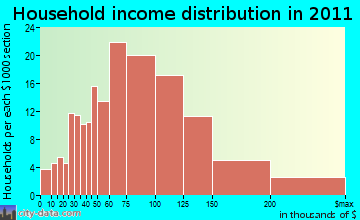 Meadows Place household income distribution