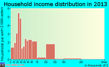 Paradise household income distribution