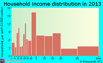 Pecan Acres household income distribution